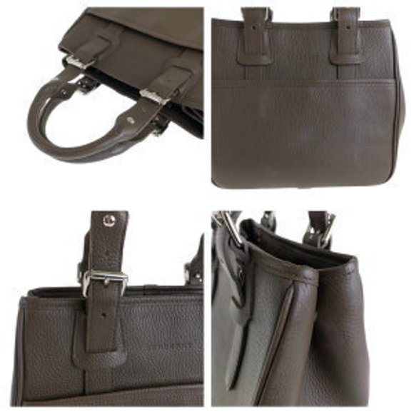 BURBERRY Medium check pattern brown leather Shoulder Bag - Picture 6 of 9